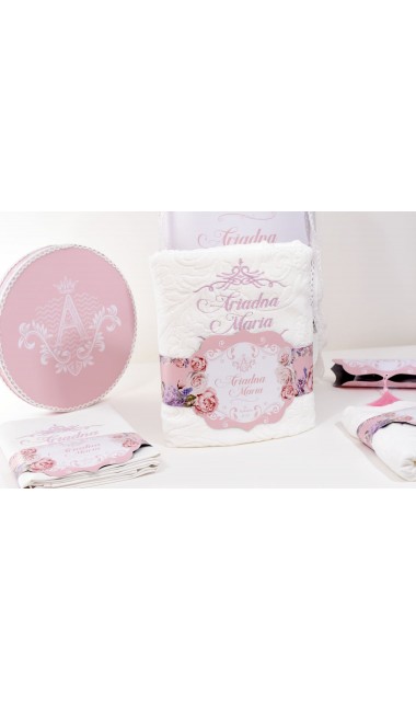 Trusou de botez regal pentru fetite tematica florala, Mica printesa 20